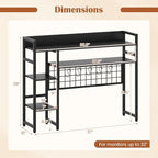 DREAMADE 4-Tier 37" Desk Hutch, Desk Shelf, Black - Image 3