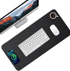 Large Leather 15W Wireless Charging Mouse Pad with Magnetic Phone Charger - Image 5