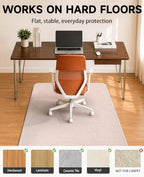 Funwheat Woven Office Chair Mat for Hardwood Floor, 36 x 48 in, Beige - Image 6