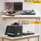 DocSafe Vinyl Record Storage Box with Lock,Fireproof＆Water Resistant Record Organizer Storage for 100+ Single Records(12-inch),Collapsible Storage Crate with Lid&Handles for Valuable Album Collection - Image 6