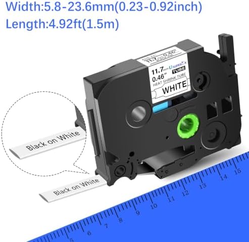 5PK Heat Shrink Label Compatible for Brother Ptouch Heat Shrink Tubing HSe221 HS-231 HSE211 HS241 Black on White for Wire Cable for PT-E300 PT-E500 PT-E550W PT-P750W - Image 4