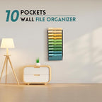 SUPEASY 10 Tier Wall File Organizer, Hanging Wall Mounted Mail Organizer with Label Slots, Metal Mesh File Holder Magazine Rack for Office, Home, School or Classroom, Black - Image 7