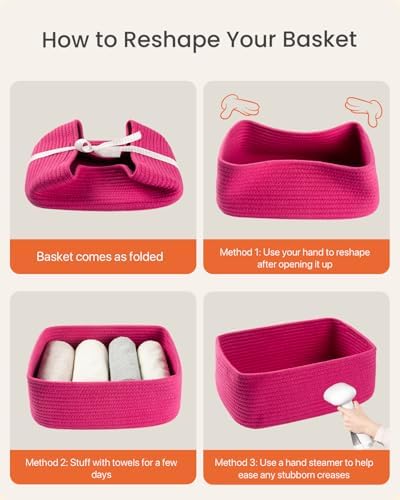 KALLAX Small Woven Storage Basket for Organizing, 13.5x9.5x5 inches, 3 Pack - Image 7