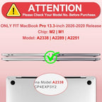 DONGKE Case for MacBook Pro 13 Inch (2026-2020 Models A2338 M2 M1/A2251/A2289), Pink & White Stripes Hard Shell Case with Keyboard Protector, Compatible with Retina Display and Touch Bar - Image 2