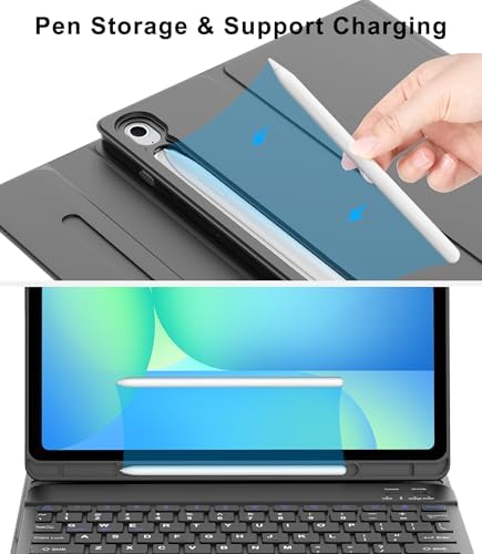 Keyboard Case for Samsung Galaxy Tab S10 Lite / S10 FE / S9 FE 10.9 Inch & S9 11 Inch Case with Keypad, Detachable Magnetic Key Board Cover with S Pen Holder for Galaxy Tablet S10 Lite 2025, Black - Image 4