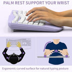 Wireless Keyboard and Mouse Combo,2.4G Ergonomic Wave Keys(Purple) - Image 3