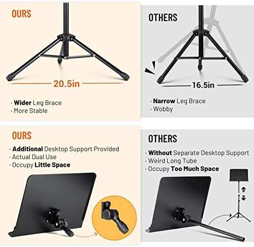CAHAYA 5 in 1 Heightened Dual-use Sheet Music Stand Desktop Book Stand - Image 4