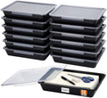 Tinlade 12 Pcs Classroom Paper Storage Bins with Lids, Black, 13x10in by Tinlade