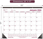Brownline 2026 Monthly Desk Pad Calendars, 22" x 17", Five-Pack, January-December, English, Burgundy/White - Image 3