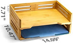 Achieva Bamboo Stackable Side Load Letter Tray, 2pk (71004) - Image 2