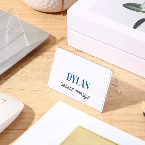 100 Pieces Acrylic Name Plate for Desk, 3.5'' x 2.5'' Name Tent for Meeting - Image 6