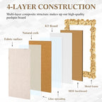 Wonderjune Linen Display Pinboard, Ginkgo Leaf, 30'' X 20'', Leaf Gold - Image 5