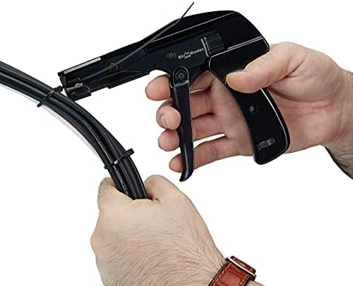 42708 Zip Tie Gun/Cable Tie Install Tool, Adjustable Tension with Built-In Cutter, for Nylon Ties up to 1/4”- Black - Image 3