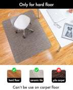 BARoyal Office Chair Mat for Hardwood Floor Under Desk Computer Rolling Chair Mat for Wood/Tile Floor Non-Slip Heavy Duty Desk Rug PVC Plastic Hard Floor Protector 30" x 48"(Soapstone) - Image 3