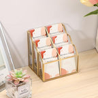 Hipiwe Mirrored Glass Business Card Display Holder, 6-Slots Gold Card Stand - Image 6