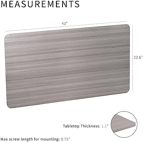 VIVO Dark Gray 43 x 24 in Solid Table Top, DESK-TOP43G - Image 3