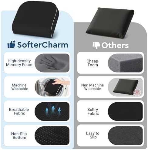 Seat Cushion, Memory Foam Office Chair Cushion, Black, X-Large - Image 5