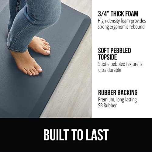 GORILLA GRIP Cushioned Antifatigue Kitchen Mat for Floor, 20x32, Charcoal - Image 2