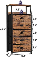 Furnulem Dresser for Bedroom, 5 Drawers Tall Nightstand, Chest of Drawers - Image 3