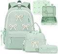 4PCS Bow Backpack for Girls with Leakproof Bento Box by Unknown