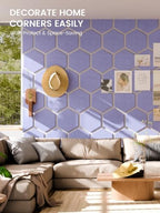 Fluxynara 8-Pack Hexagon Felt Bulletin Board Tiles, Lavender - Image 4