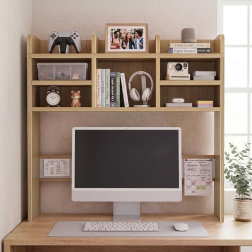 37 Inch Natural Wood Desk Hutch Dorm Top Only With Felt Board For College - Image 2