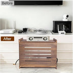 WiFi Box Hider Wood, Cable Organizer Storage Cabinet - Image 7