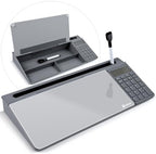 Varhomax Glass Desk Whiteboard Gray with Calculator by Varhomax