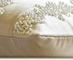 Ivory Decorative Lumbar Pillow Cover 12" x 16" | Modern Satin Oblong Cushion Cover Abstract | Pearl And Crystal Hand Embroidery Pillowcases for Bed, Couch & Sofa, Modern Home Décor - Pearl Enigma - Image 7
