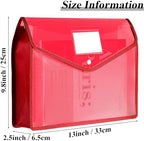 10 Pieces Plastic Expanding File Folders,Red, Horizontal - Image 2
