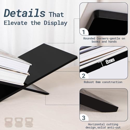 PUERSI Acrylic Book Stands for Display, 15.8 x 9.5 x 4.3 in Open Bookstand - Image 4