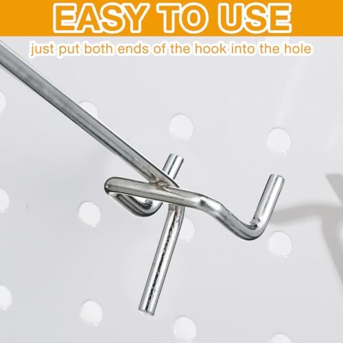 Funrous 100 Pack Hooks for Pegboard Stainless Steel Garage, 10 Inch - Image 4