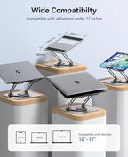 ORICO Adjustable Laptop Stand for Desk, 360° Rotating Base, ST12-Gray - Image 5
