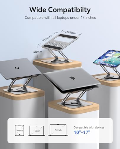 ORICO Adjustable Laptop Stand for Desk, 360° Rotating Base, ST12-Gray - Image 5