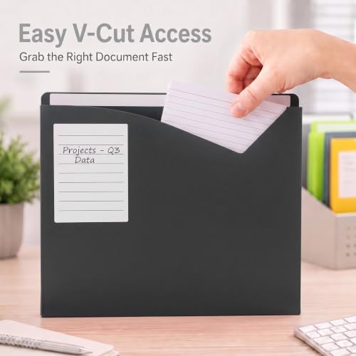 Sabary 25 Pack Poly File Jacket 1" Expansion Pocket Write-on, Grey - Image 6