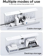 NODOCA No Drill Under Desk Cable Management Tray, 14'' Wire Management, Punch-Free Clamp on, Metal Cable Tray, Wire Organizer Under Desk, Under Desk Basket for Office and Home, White(2 Packs) - Image 6
