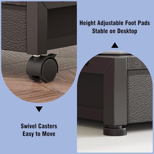 VENNQD 2-Tier Desktop Printer Stand with 2 Fabric Drawers, Prtiner Table with Storage Shelf, Desk Organizer for Home Office,3D Printer,Fax Machine,Scanner (Black, 2 Tier) - Image 6
