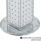 Azar Displays 700220-CLR-2C16 Four-Sided 4”W x 12” Revolving Pegboard Tower Kit Counter Display with 16-Pack of 2 inch Locking Hooks, Clear - Image 5