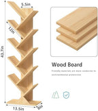 10 Tier Tree Book Shelf, Floor Standing Wood Bookshelf for Narrow Space - Image 3
