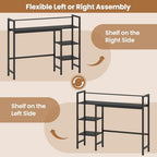 GIANTEX Desktop Bookshelf, 38.5" Dorm Desk Hutch for 27" Monitor (Black) - Image 4