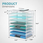 9-Tier Paper Organizer for Desk, Metal Mesh Letter Tray with Handles, White - Image 3