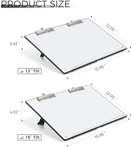 TOWON A3 Desktop Dry Erase Board with Adjustable Stand, Black Back - Image 4