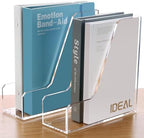 SANRUI 2 Pack Acrylic Magazine File Holder, Clear Vertical Desk Organizer by SANRUI