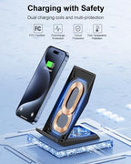 Fast Wireless Charger, [2 Pack] NANAMI Wireless Charging Stand Compatible with iPhone 17/17 Air/17 Pro/17 Pro Max/16/15/14/13, Desktop Nightstand Phone Charger Dock for Galaxy S26/S26+/S25/S24/S23/S22 - Image 3