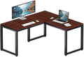 SHW 55 x 60 Commercial-Grade L-Shape Corner Office Computer Desk, Cherry by SHW