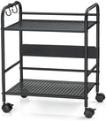 2-Tier Metal Rolling Cart, Compact Under Desk Storage Organizer by Unknown