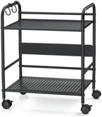 2-Tier Metal Rolling Cart, Compact Under Desk Storage Organizer by Unknown