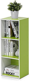 Furinno LUDER Book Shelf, 3-Cube Bookshelf, Bookcase with Open Shelves, 9.3 x 12 x 31.5, Easy Assembly, for Living Room, Bedroom, Home Office, White/Green by Furinno-FitsYourSpaceFitsYourBudget
