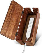 Large Cable Management Box, Wood Wire Organizer & Power Strip Cord Hider by LuxeDesigns