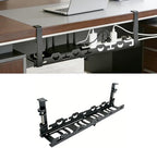 No Drill Under Desk Cable Tray, Heavy Duty Metal Organizer by Unknown